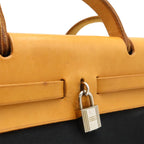 Hermes Herbag PM 2-Way Shoulder Bag Toile Officier GM Black Brown Beige — view 7