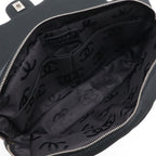 Chanel Choco Bar CC Logo Chain Shoulder Bag Quilted Nylon Black Silver — view 6