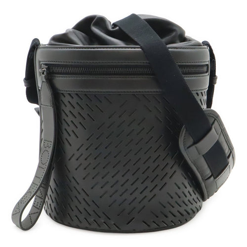 Bottega Veneta Drawstring Bucket Bag Crossbody Leather Black