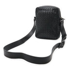 Bottega Veneta Intrecciato Shoulder Bag Pochette Leather Black — view 2