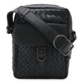 Bottega Veneta Intrecciato Shoulder Bag Pochette Leather Black