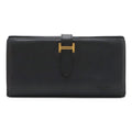 Hermes Bearn Souffle Bifold Wallet Veau Epsom Black Gold