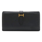 Hermes Bearn Souffle Bifold Wallet Veau Epsom Black Gold