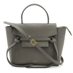 Celine Belt Bag Nano 2-Way Crossbody Leather Gray Gold