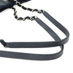 Chanel Deauville Tote MM Shoulder Bag Denim Navy Silver — view 4