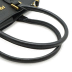 Prada Saffiano 2-Way Shoulder Bag Crossbody Leather Nero Black Gold — view 4