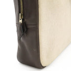 Hermes Plume Dog 38 Briefcase Business Toile Ash Veau Barenia Natural Dark Brown — view 5