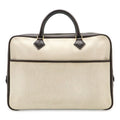 Hermes Plume Dog 38 Briefcase Business Toile Ash Veau Barenia Natural Dark Brown