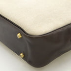 Hermes Plume Dog 38 Briefcase Business Toile Ash Veau Barenia Natural Dark Brown — view 3