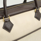 Hermes Plume Dog 38 Briefcase Business Toile Ash Veau Barenia Natural Dark Brown — view 8