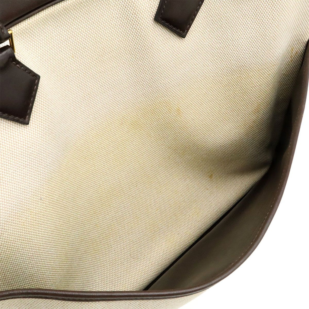Hermes Plume Dog 38 Briefcase Business Toile Ash Veau Barenia Natural Dark Brown — view 9
