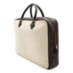 Hermes Plume Dog 38 Briefcase Business Toile Ash Veau Barenia Natural Dark Brown — view 2