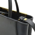 Fendi Petite Tote 2-Way Shoulder Bag Leather Black Gold — view 8