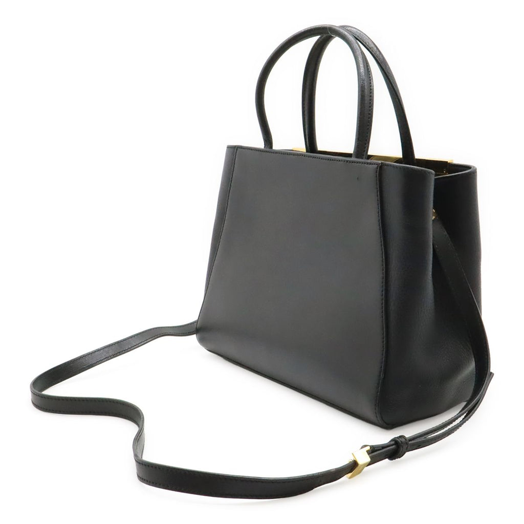 Fendi Petite Tote 2-Way Shoulder Bag Leather Black Gold — view 2