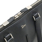 Dior Homme Logo Business Briefcase Leather Black Silver — view 5