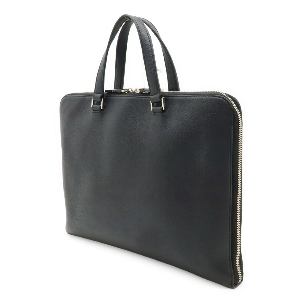 Dior Homme Logo Business Briefcase Leather Black Silver — view 2