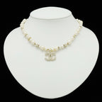 Chanel CC Logo CC Mark Star Pearl Choker Necklace Pendant Metal Faux Rhinestone — view 7