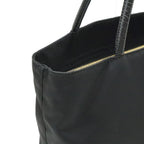 Prada Triangle Logo Tote Shoulder Bag Nylon Patent Nero Black Gold — view 7