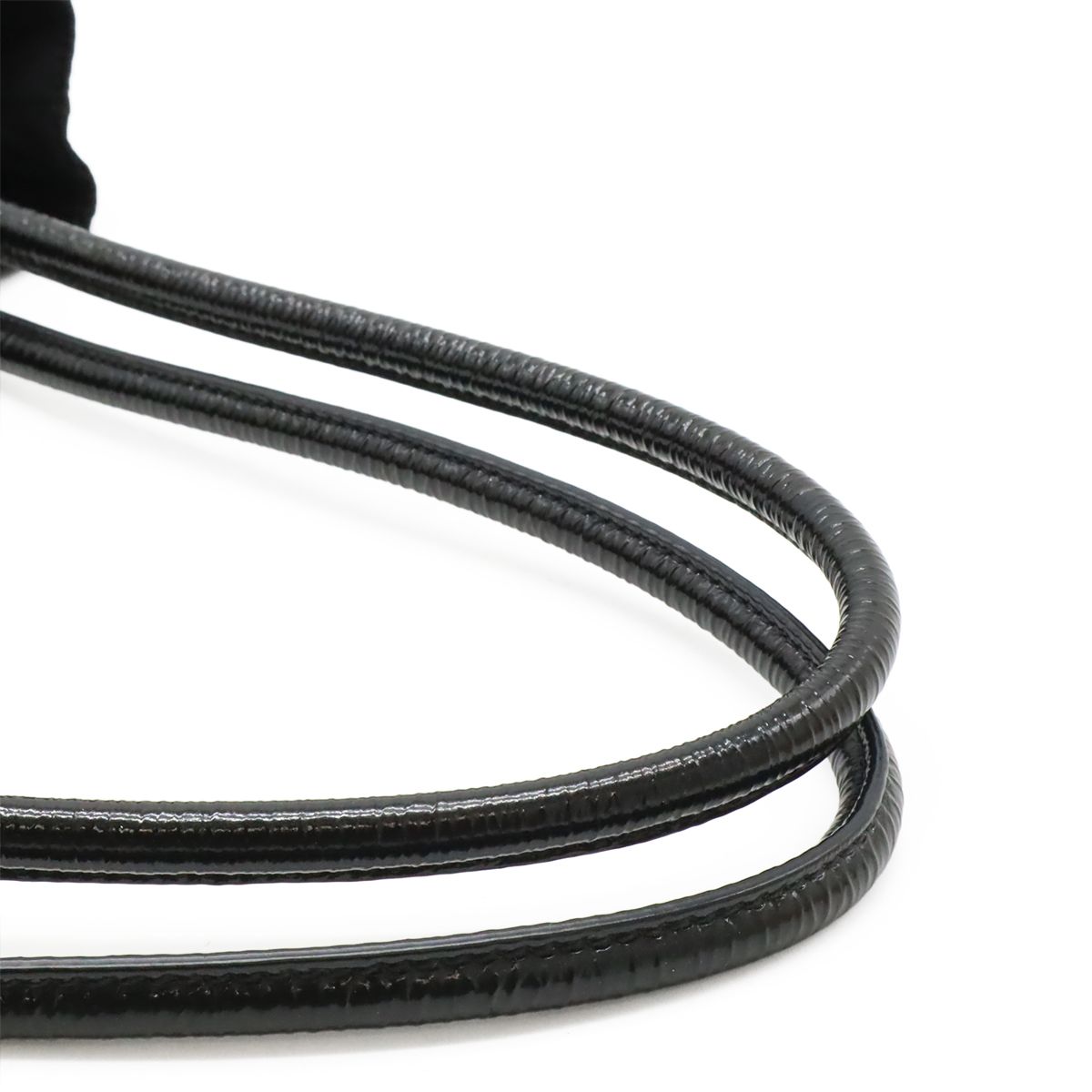 Prada Triangle Logo Tote Shoulder Bag Nylon Patent Nero Black Gold — view 4