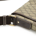 Gucci GG Supreme Plus Shoulder Bag Pochette Crossbody Leather Beige Dark Brown — view 4