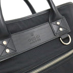 Gucci Business Briefcase Document Purse Nylon Canvas Black Silver — view 9