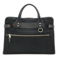 Gucci Business Briefcase Document Purse Nylon Canvas Black Silver