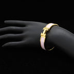 Hermes Click PM Ash Enamel Bracelet Bangle Light Pink Gold — view 7