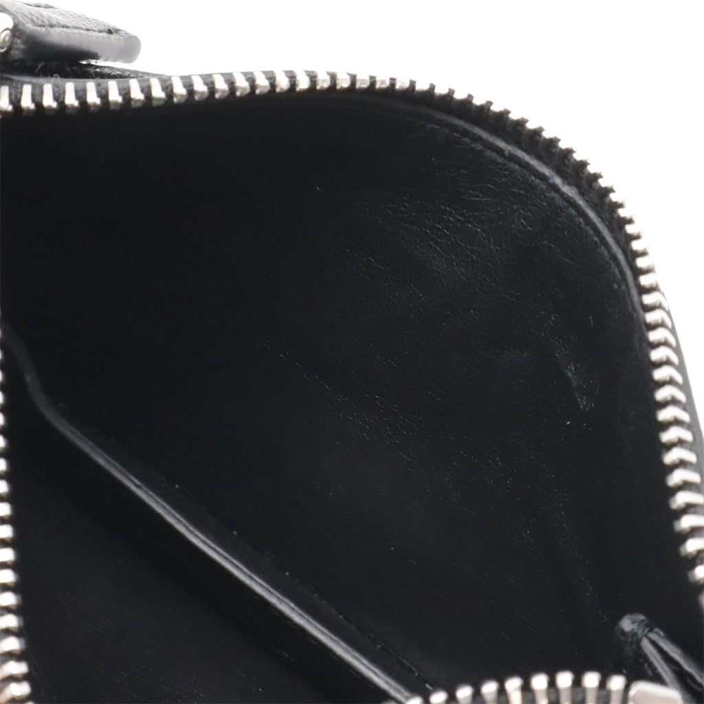Prada Saffiano Triangle Logo Card Case Business Holder Coin Purse Leather Nero — view 7