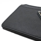 Prada Saffiano Triangle Logo Card Case Business Holder Coin Purse Leather Nero — view 4