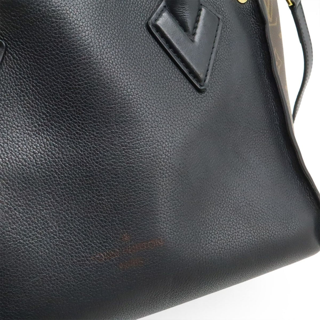 Louis Vuitton Monogram on My Side MM 2-Way Shoulder Bag Leather Noir Black — view 9