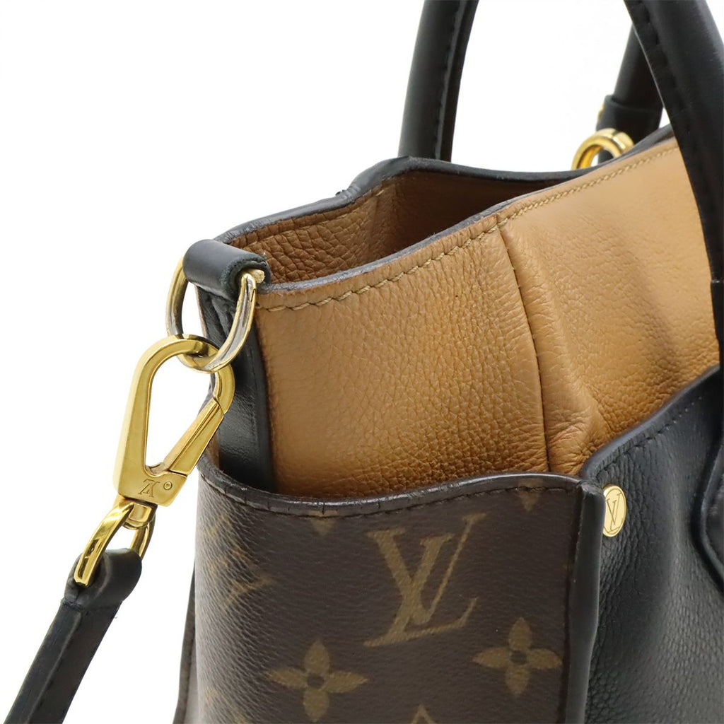 Louis Vuitton Monogram on My Side MM 2-Way Shoulder Bag Leather Noir Black — view 4