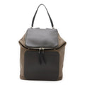 Loewe Goya Backpack Calfskin Leather Mocha Brown Gray Black Silver