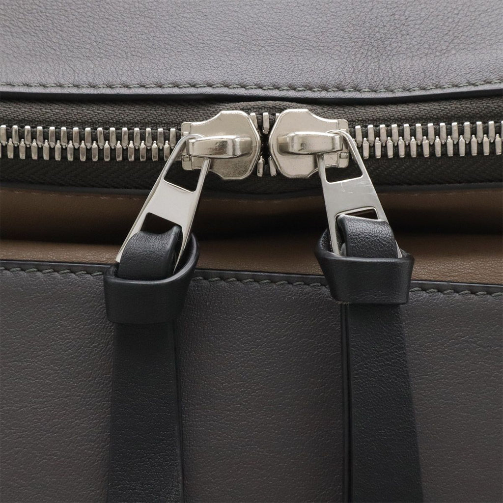 Loewe Goya Backpack Calfskin Leather Mocha Brown Gray Black Silver — view 5