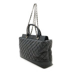 Chanel Quilted CC Logo Portobello Tote 2-Way Shoulder Bag Chain Leather Black — view 2
