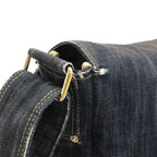 Chanel Sparkling Denim CC Logo Shoulder Bag Indigo Blue Gold — view 4