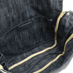 Chanel Sparkling Denim CC Logo Shoulder Bag Indigo Blue Gold — view 8