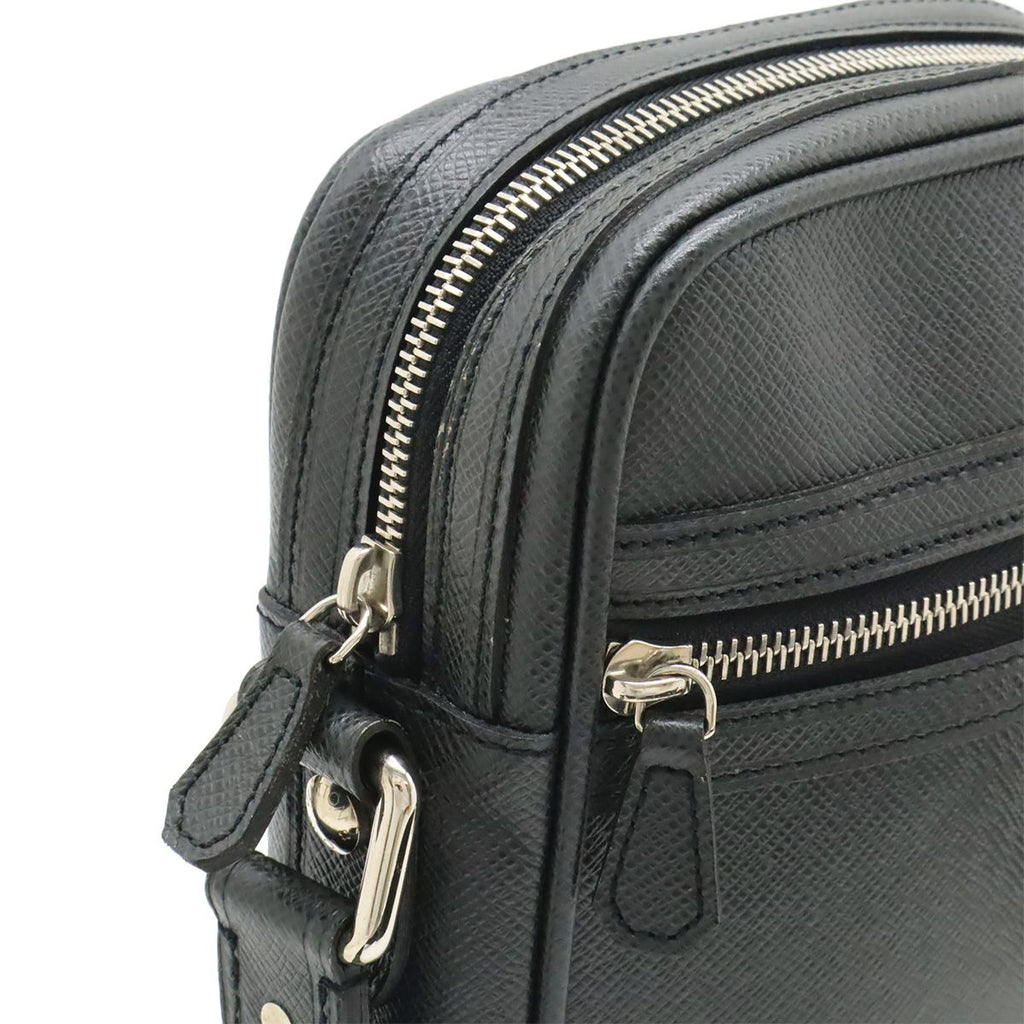 Louis Vuitton Taiga Dimitri Shoulder Bag Crossbody Leather Ardoise Black Silver — view 6