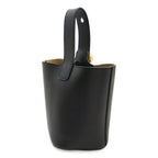 Loewe Pebble Bucket Bag Mini Slim Scarf Leather Black Gold — view 2