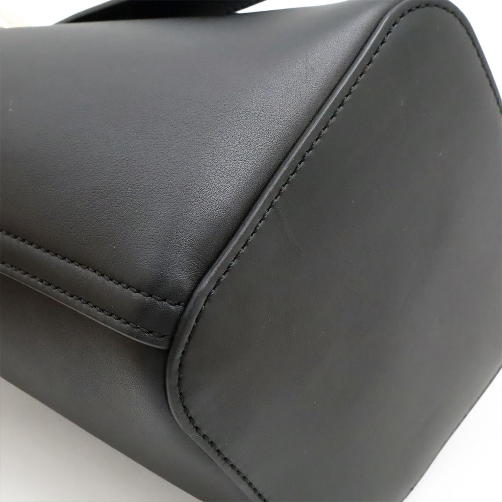Loewe Pebble Bucket Bag Mini Slim Scarf Leather Black Gold — view 3