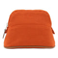 Hermes Bolide Pouch 16 Mini Cosmetic Makeup Case Cotton Canvas Orange Natural