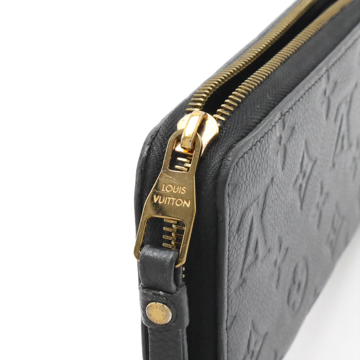 Louis Vuitton Monogram Empreinte Zippy Wallet Zip Around Leather Noir Black — view 4