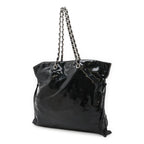 Chanel CC Logo Bonbon Tote Chain Shoulder Bag Drawstring Enamel Leather Black — view 2