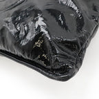 Chanel CC Logo Bonbon Tote Chain Shoulder Bag Drawstring Enamel Leather Black — view 3
