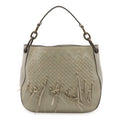 Bottega Veneta Intrecciato Brio Shoulder Bag Knot Fringe Leather Light Gray Ju