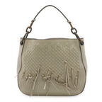 Bottega Veneta Intrecciato Brio Shoulder Bag Knot Fringe Leather Light Gray Ju