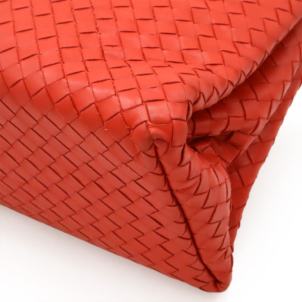 Bottega Veneta Intrecciato Small Rome Bag Handbag 2-Way Shoulder Leather Red — view 3