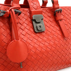 Bottega Veneta Intrecciato Small Rome Bag Handbag 2-Way Shoulder Leather Red — view 9