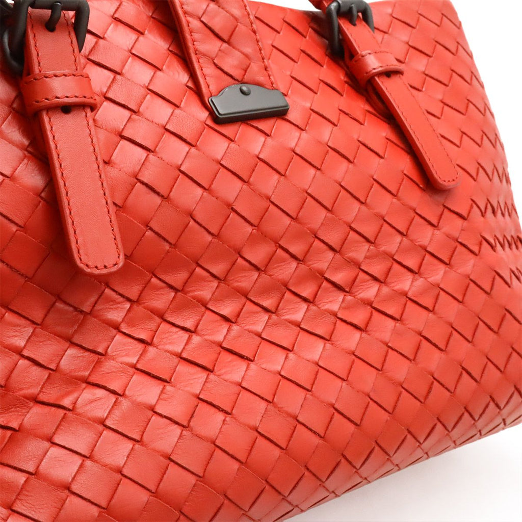 Bottega Veneta Intrecciato Small Rome Bag Handbag 2-Way Shoulder Leather Red — view 8
