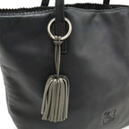 Loewe Anagram Fringe Tassel Tote Nappa Leather Black — view 9