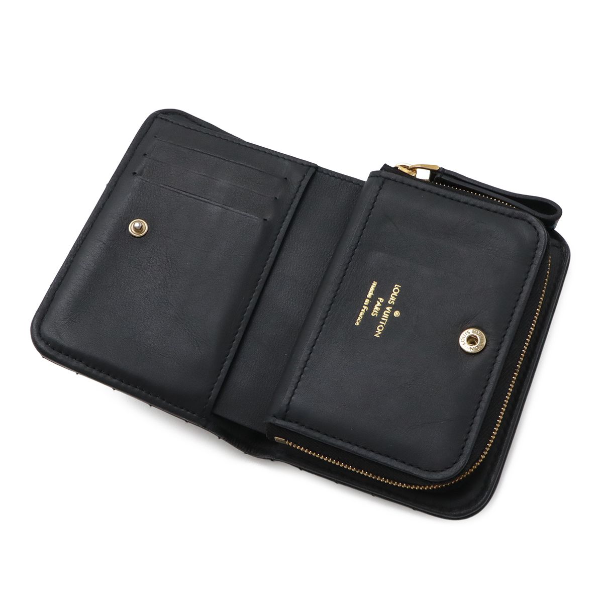 Louis Vuitton New Wave Gypt Compact Wallet Bifold Leather Noir Black — view 5